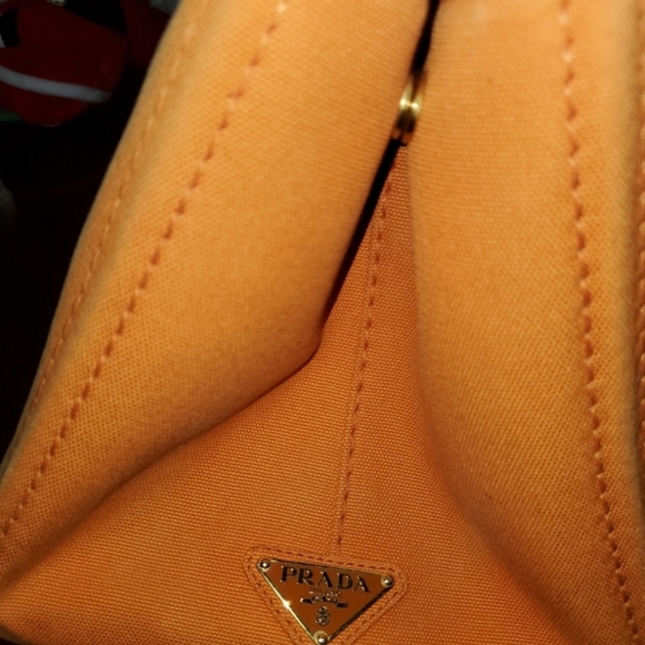 Prada Orange Canvas Tote Large - Picture 4 of 5